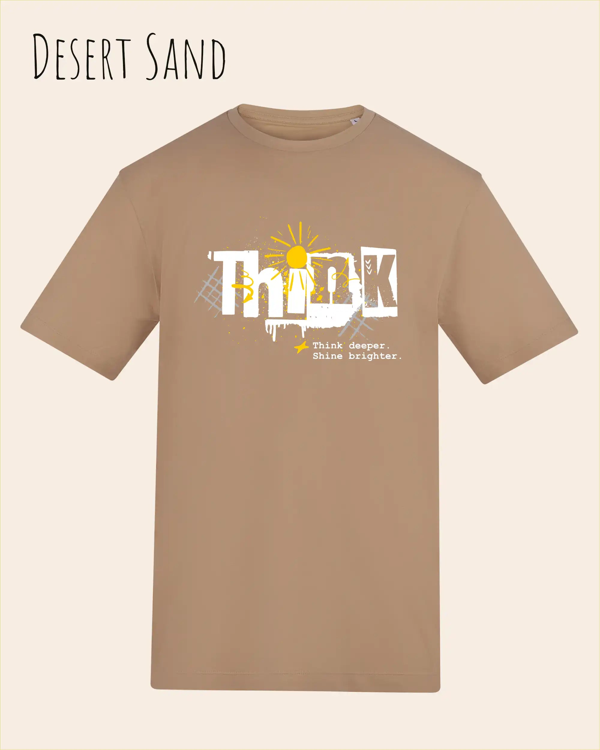 unisex baumwoll t shirt desert sand mit think design