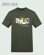 unisex baumwoll t shirt earthy green mit think design