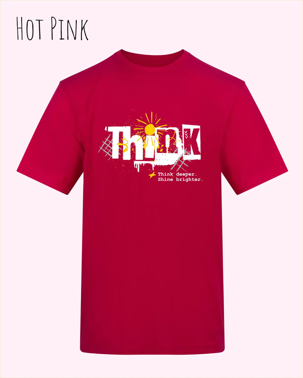 unisex baumwoll t shirt hot pink mit think design