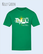 unisex baumwoll t shirt kellygreen mit think design