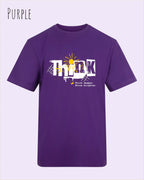 unisex baumwoll t shirt purple mit think design