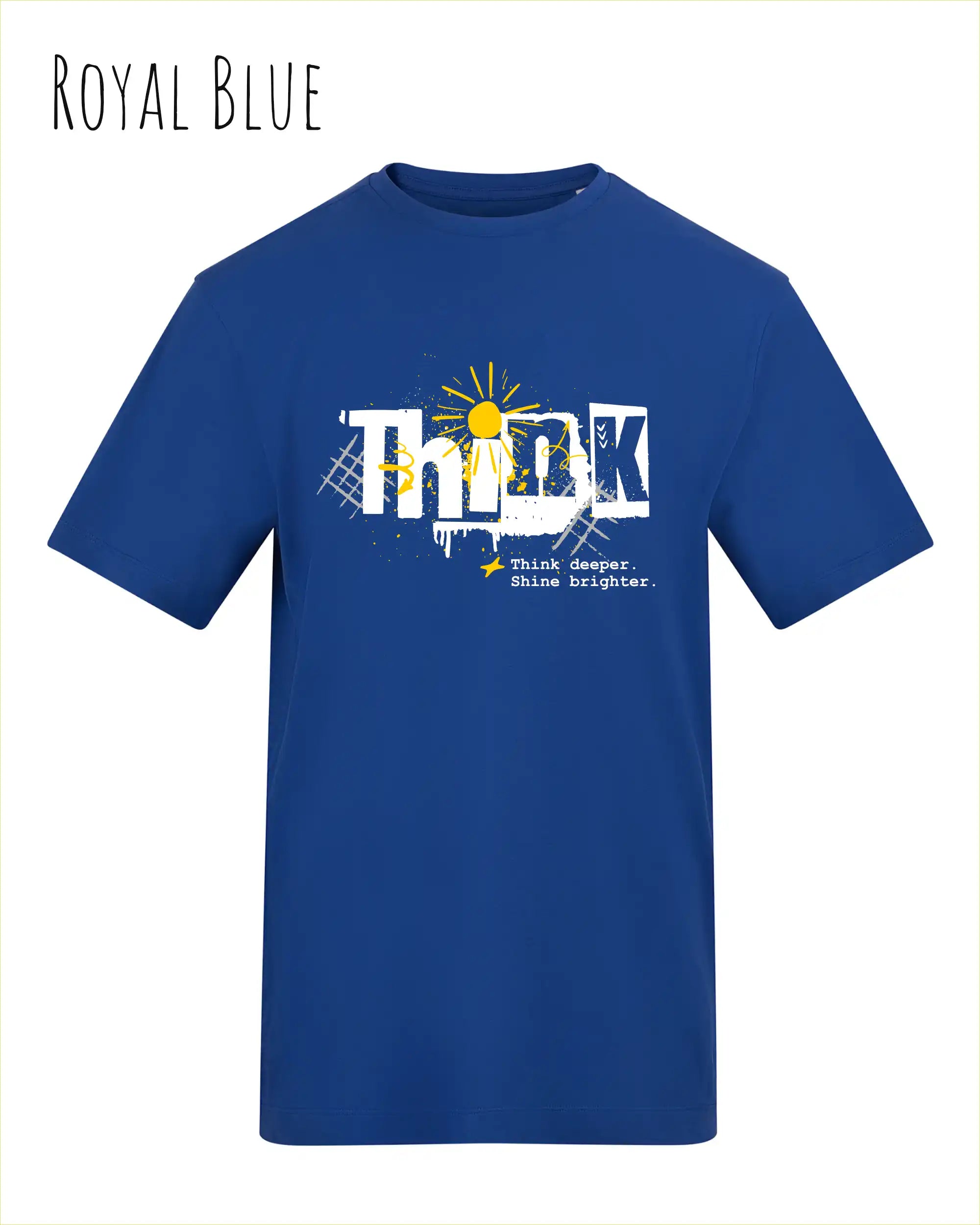 Baumwolle T-Shirt – AWDis 150 T – Unisex - Farbe ROYAL BLUE- Design: THINK