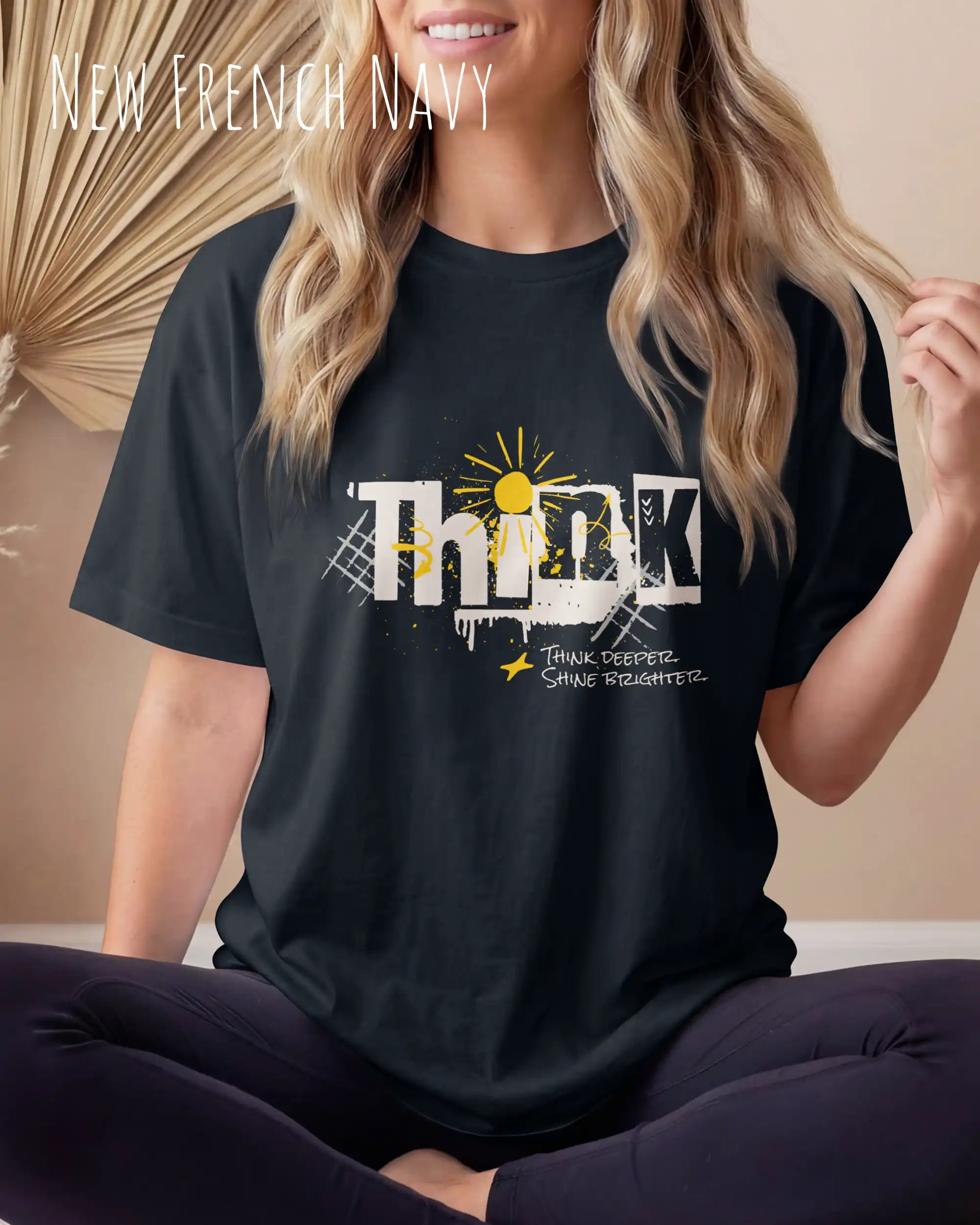 Oversized Design-T‑Shirt  – Unisex – THINK – Heavyweight Baumwolle