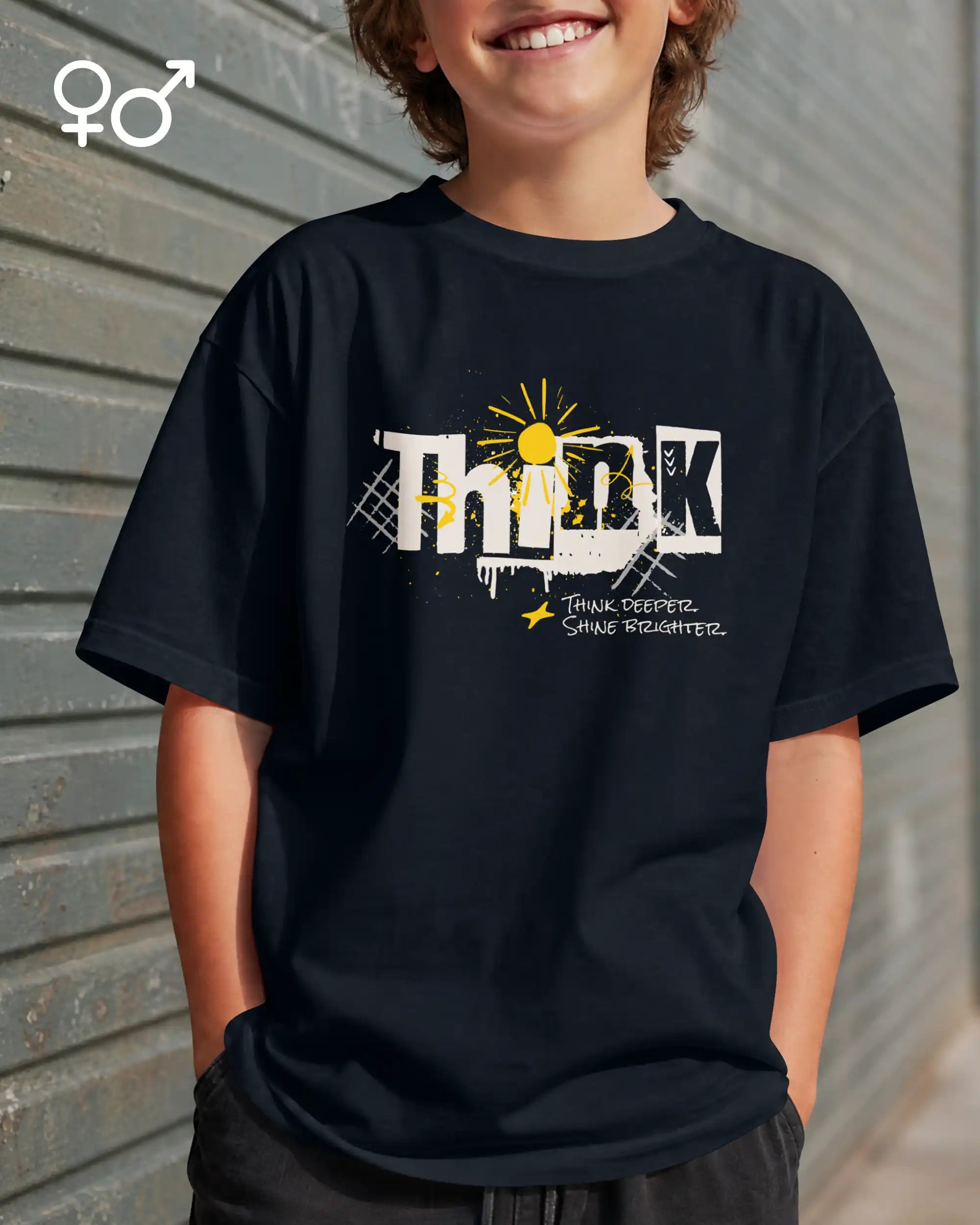 Oversized Design-T‑Shirt  – Unisex – THINK – Heavyweight Baumwolle