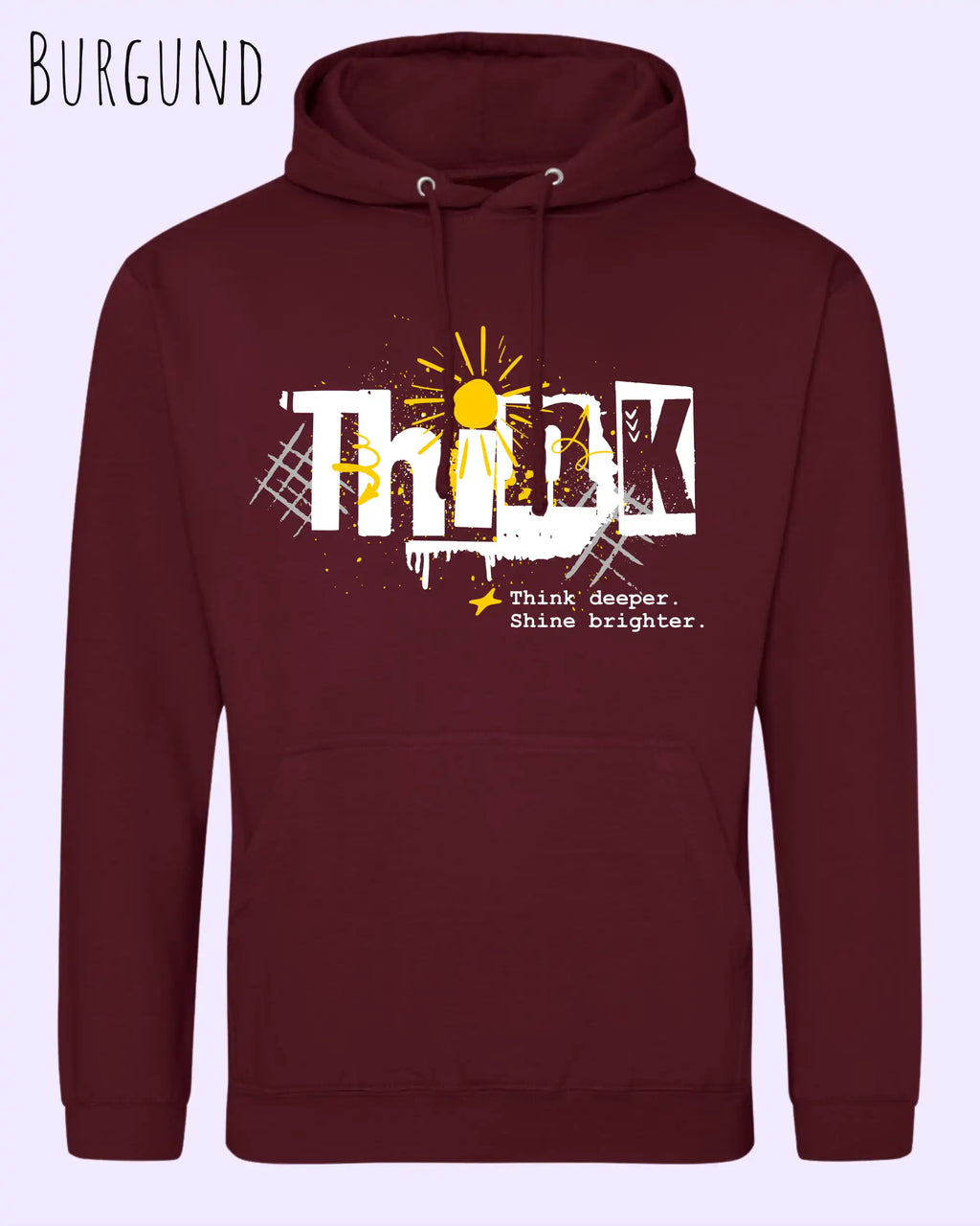 nisex basic hoodie burgund aus weicher baumwollmischung mit think design
