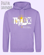 nisex basic hoodie digital lavender aus weicher baumwollmischung mit think design