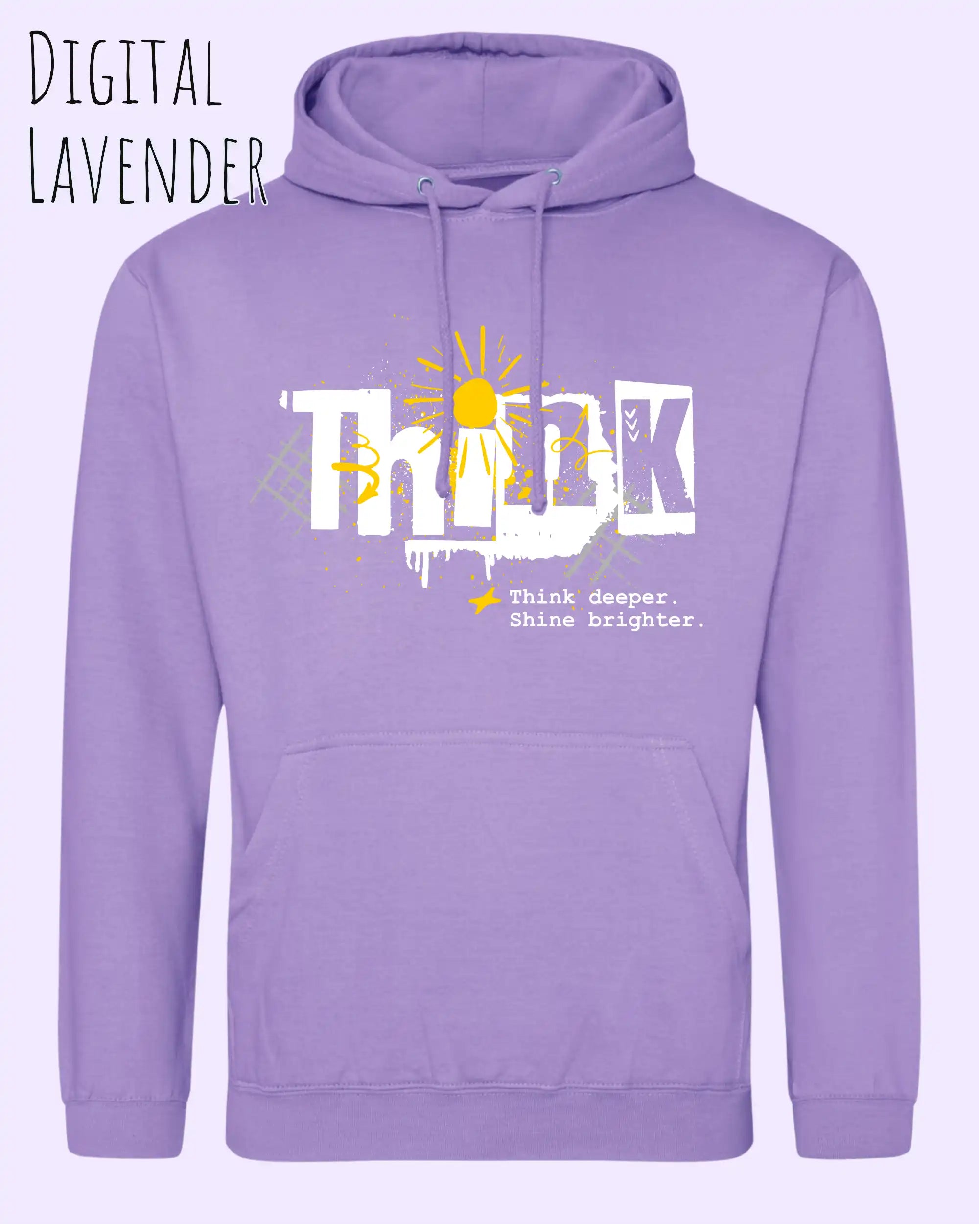 nisex basic hoodie digital lavender aus weicher baumwollmischung mit think design