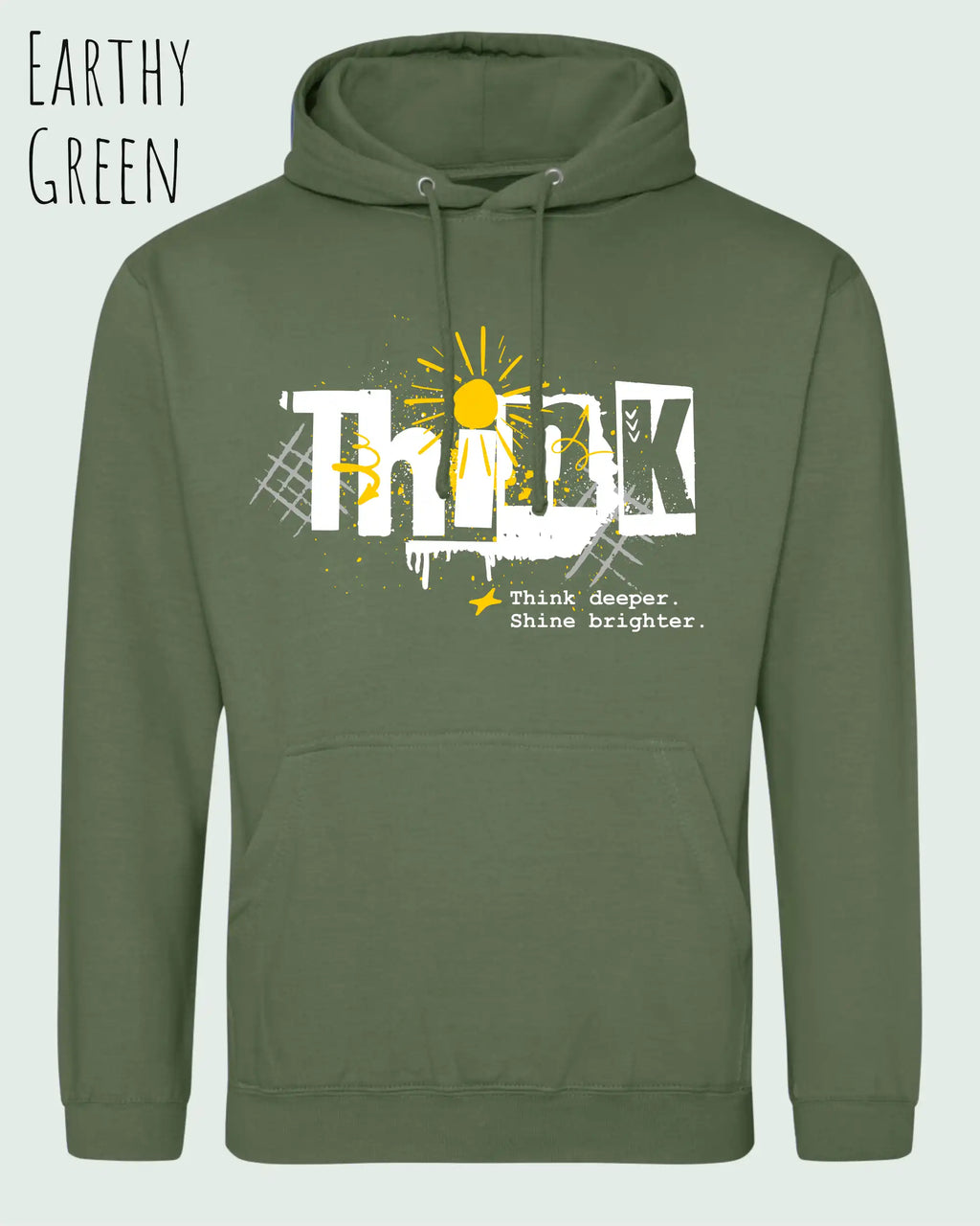 nisex basic hoodie earthy green aus weicher baumwollmischung mit think design