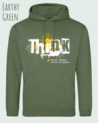 nisex basic hoodie earthy green aus weicher baumwollmischung mit think design