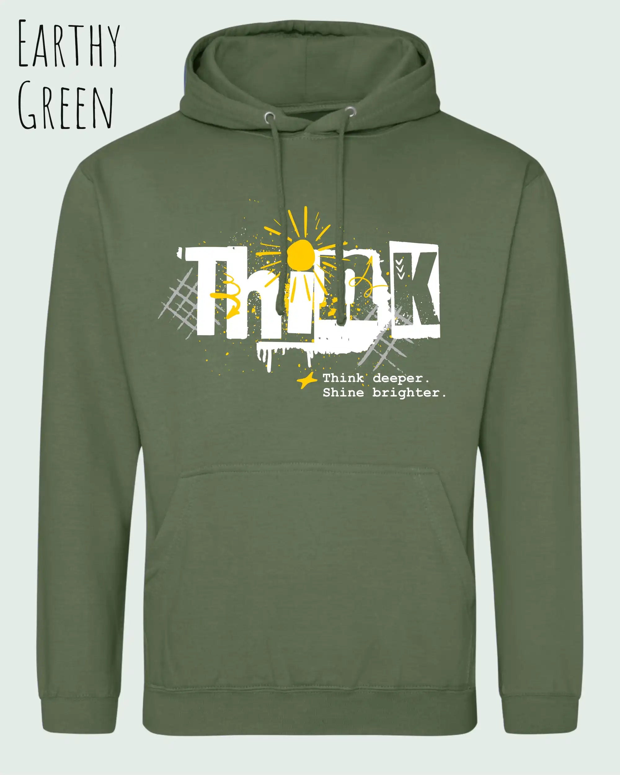 nisex basic hoodie earthy green aus weicher baumwollmischung mit think design