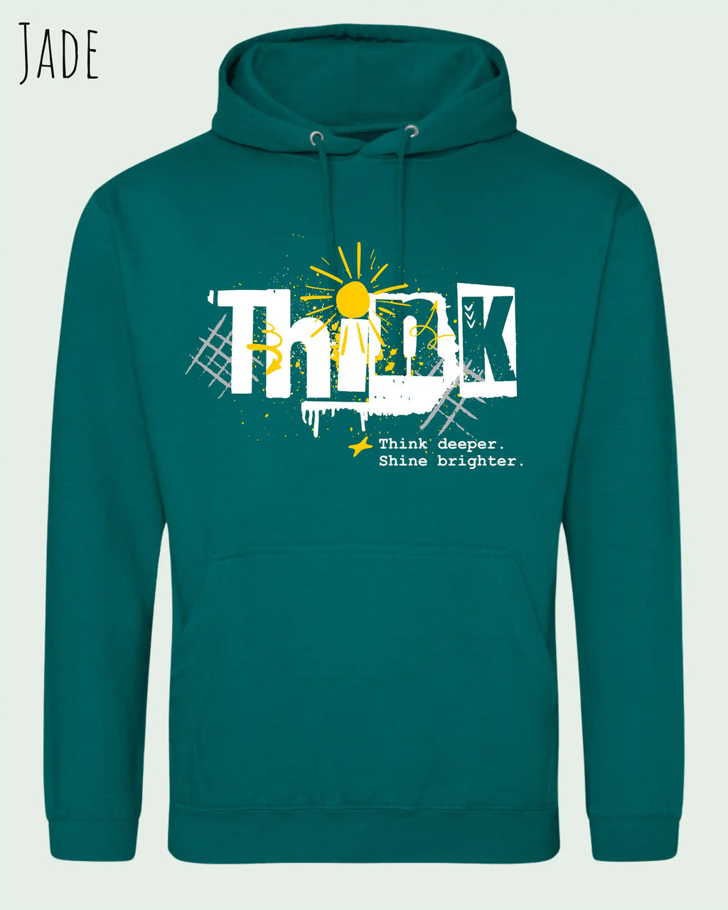 unisex basic hoodie jade aus weicher baumwollmischung mit think design
