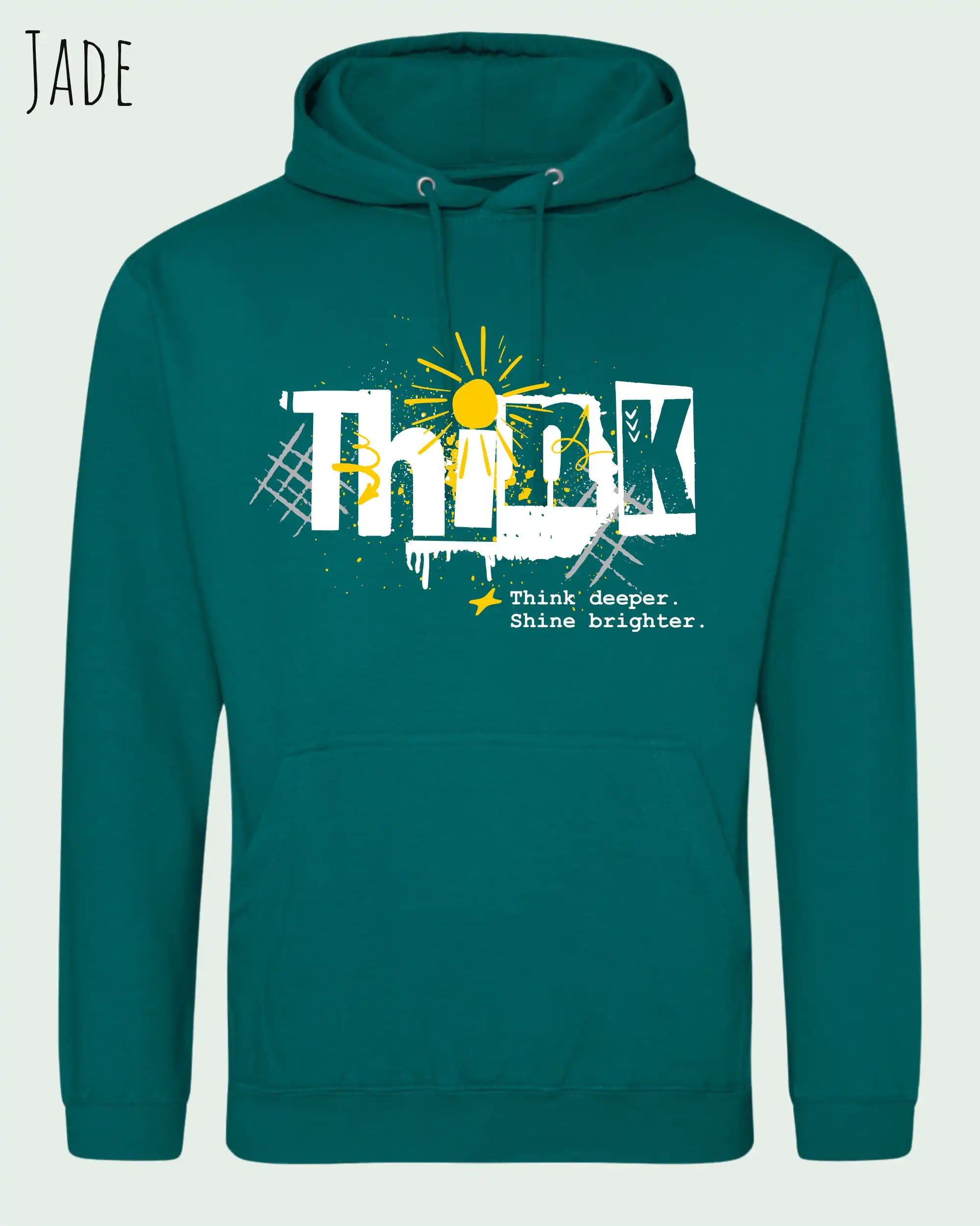 unisex basic hoodie jade aus weicher baumwollmischung mit think design
