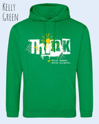 unisex basic hoodie kelly green aus weicher baumwollmischung mit think design
