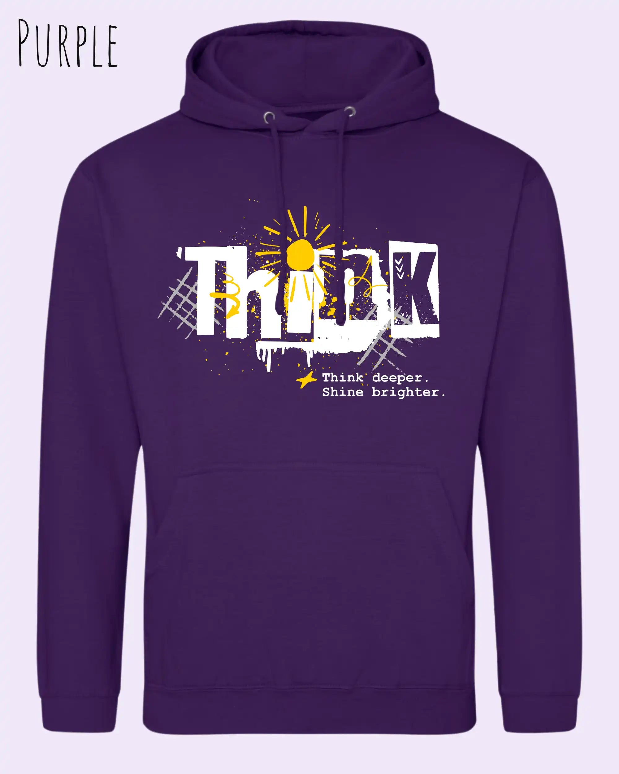 unisex basic hoodie purple aus weicher baumwollmischung mit think design
