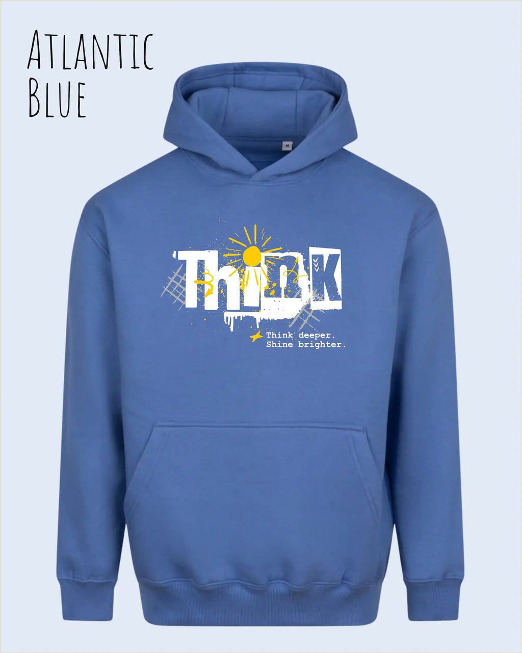 unisex streetwear hoodie Atlantic blue im oversize fit mit design think