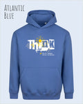 unisex streetwear hoodie Atlantic blue im oversize fit mit design think