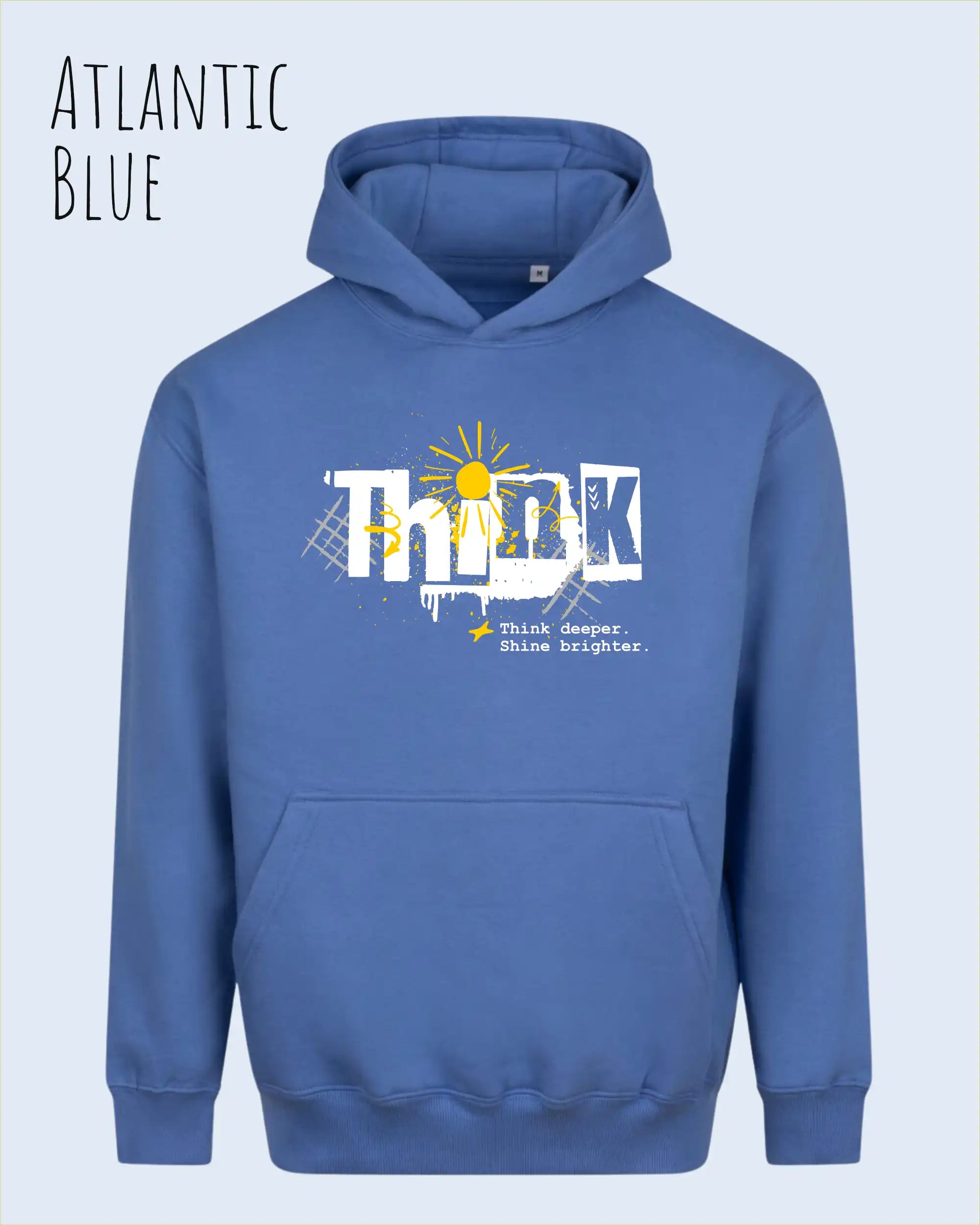 unisex streetwear hoodie Atlantic blue im oversize fit mit design think