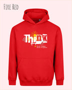 unisex streetwear hoodie fire red im oversize fit mit design think