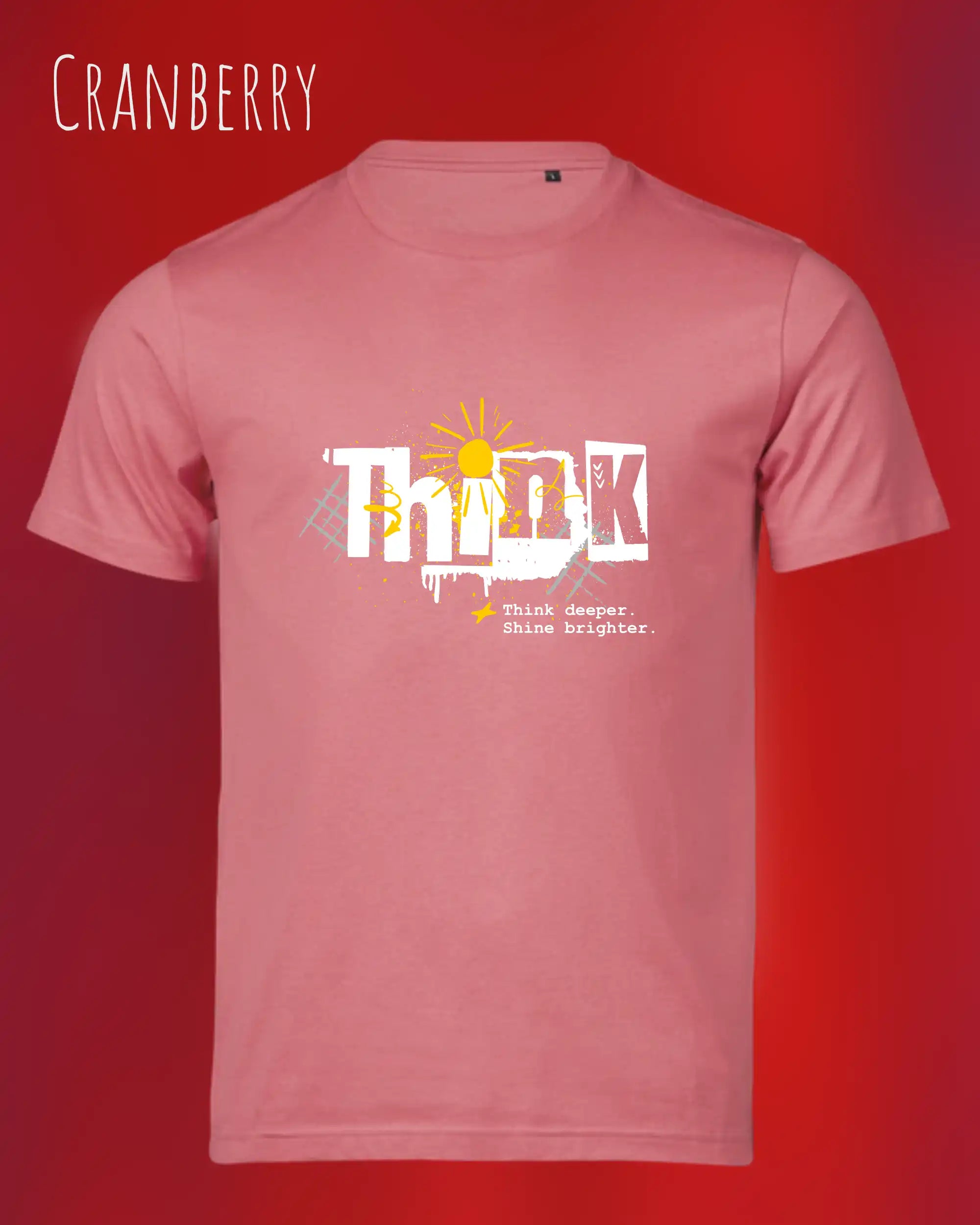 Bio-Baumwolle T-Shirt – Tee Jays Urban Luxury Tee 1150 – Unisex - farbe cranberry - design: think