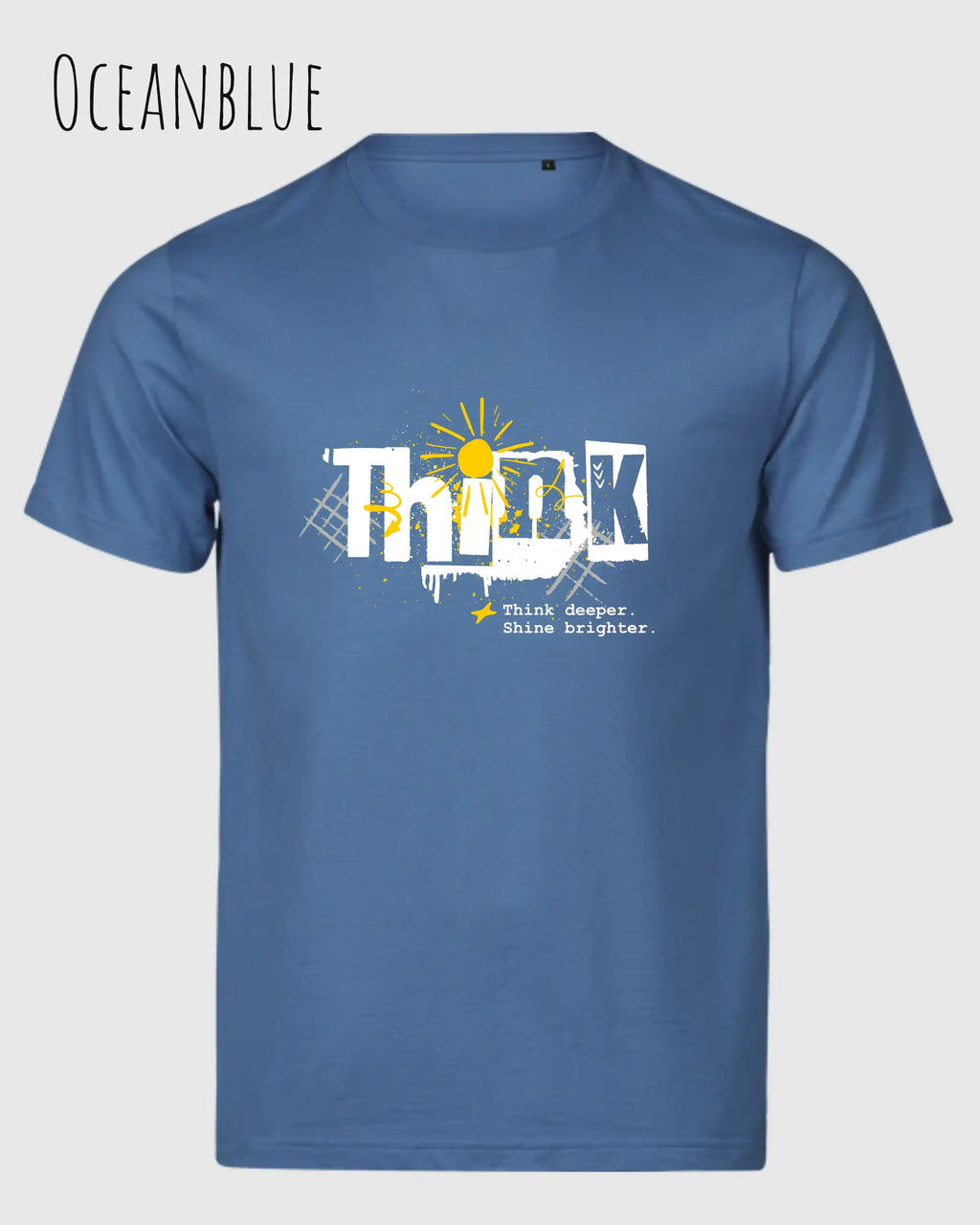 Bio-Baumwolle T-Shirt – Tee Jays Urban Luxury Tee 1150 – Unisex - farbe ocean blue - design: think