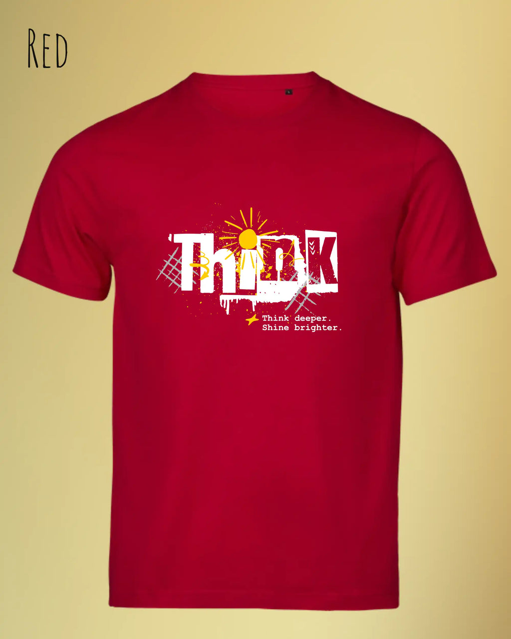 Bio-Baumwolle T-Shirt – Tee Jays Urban Luxury Tee 1150 – Unisex - farbe red - design: think