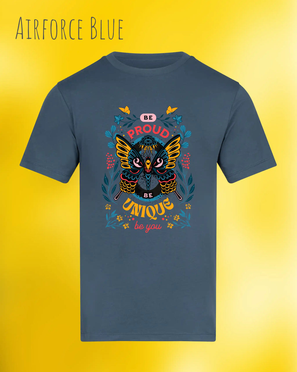 unisex baumwoll t shirt airfare blue mit be proud design
