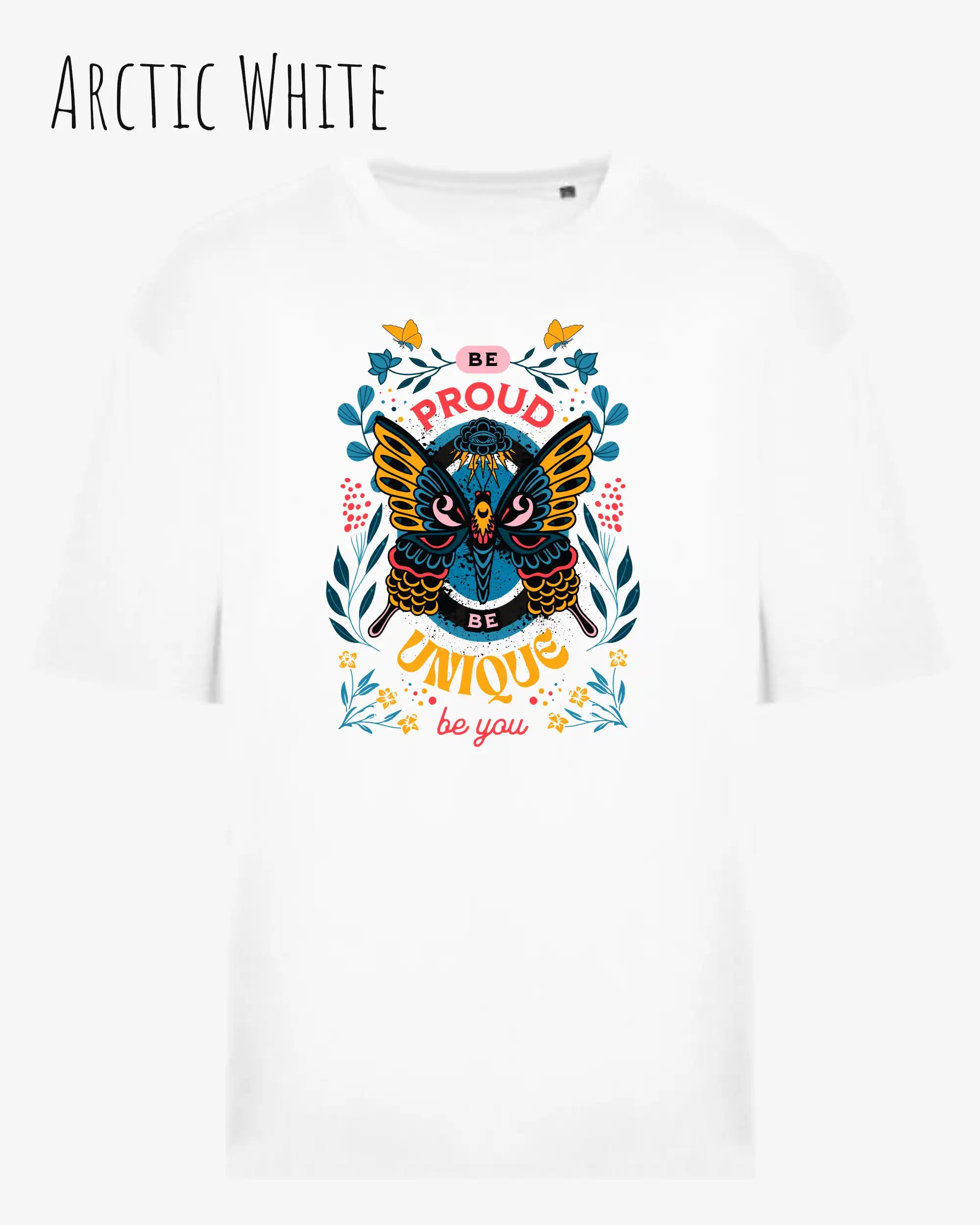 Heavyweight Oversized T-Shirt – AWDis 240 T – Unisex - farbe arctic white - design be proud be you