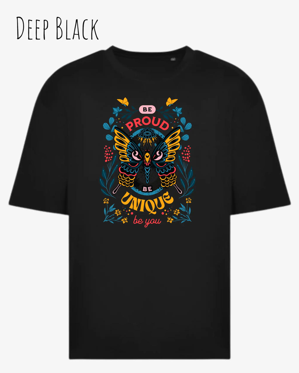 Heavyweight Oversized T-Shirt – AWDis 240 T – Unisex - farbe deep black - design be proud be you