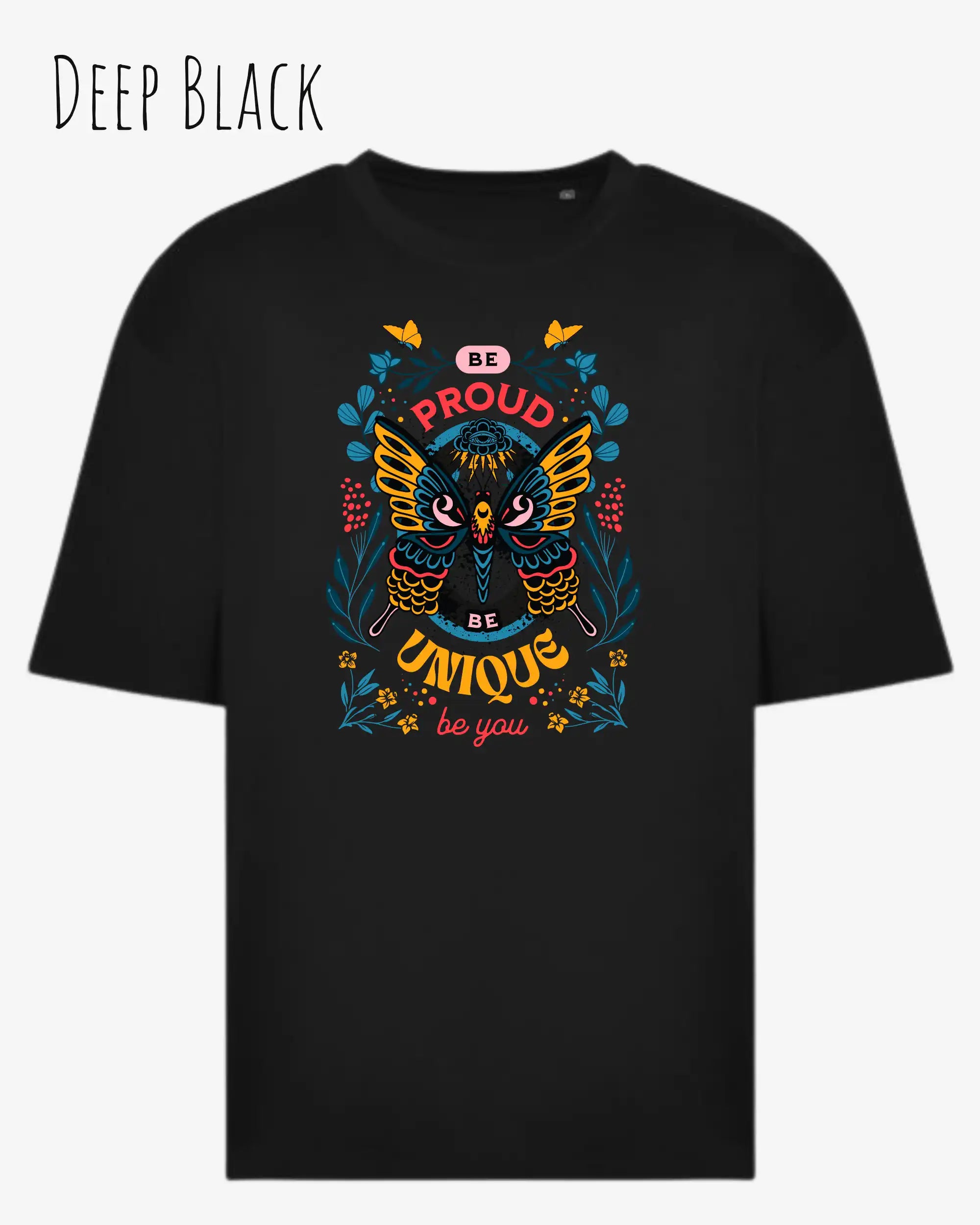 Heavyweight Oversized T-Shirt – AWDis 240 T – Unisex - farbe deep black - design be proud be you