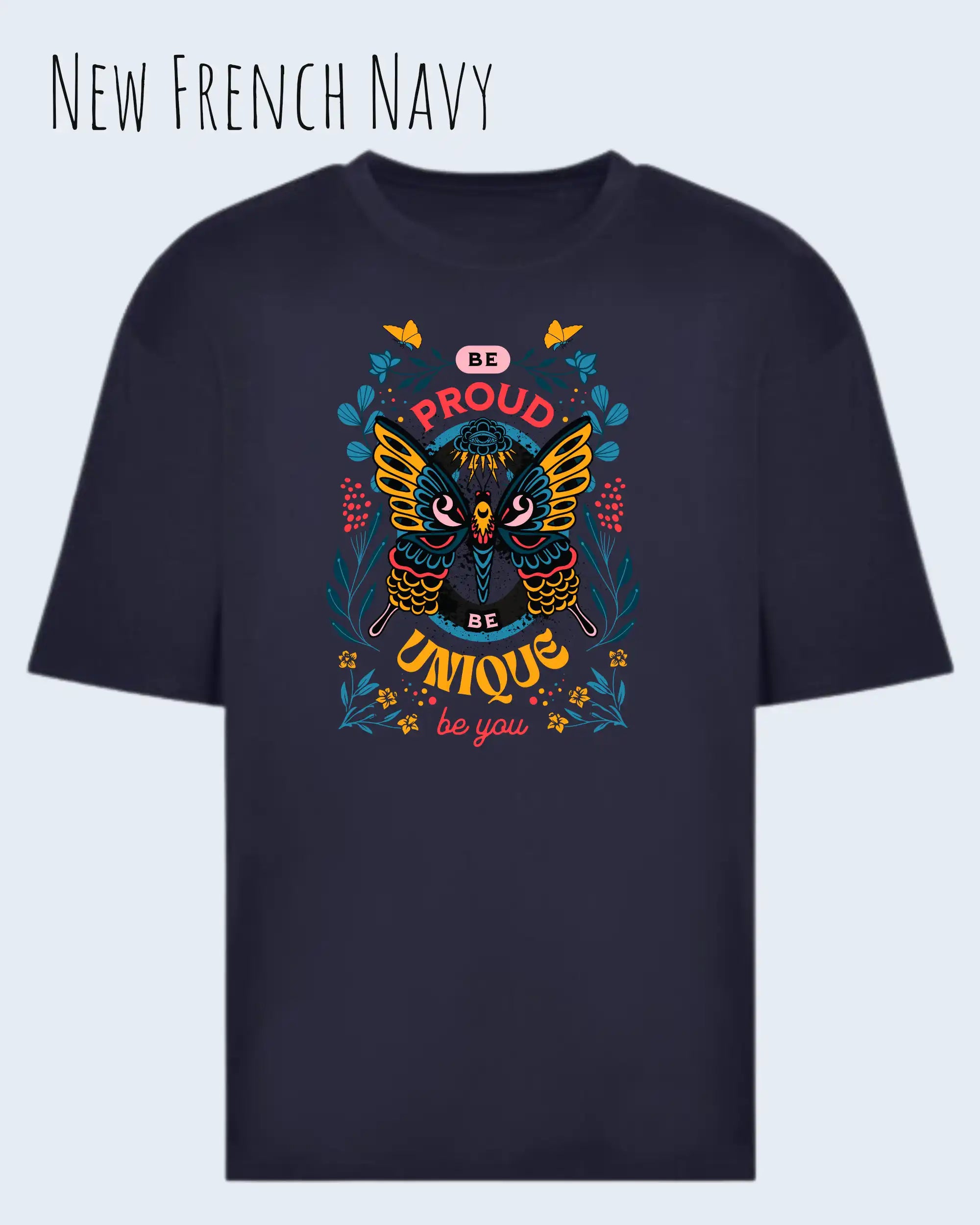 Heavyweight Oversized T-Shirt – AWDis 240 T – Unisex - farbe new French navy - design be proud be you