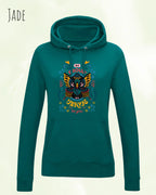 damen hoodie jade im feminine fit aus weicher baumwollmischung mit design be proud