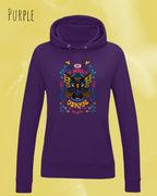 damen hoodie purple im feminine fit aus weicher baumwollmischung mit design be proud