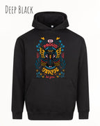 unisex streetwear hoodie deep black im oversize fit mit design be proud
