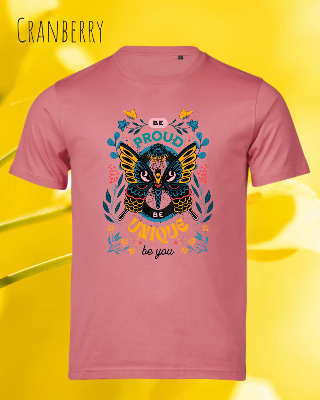 Bio-Baumwolle T-Shirt – Tee Jays Urban Luxury Tee 1150 – Unisex - farbe cranberry - design: be proud