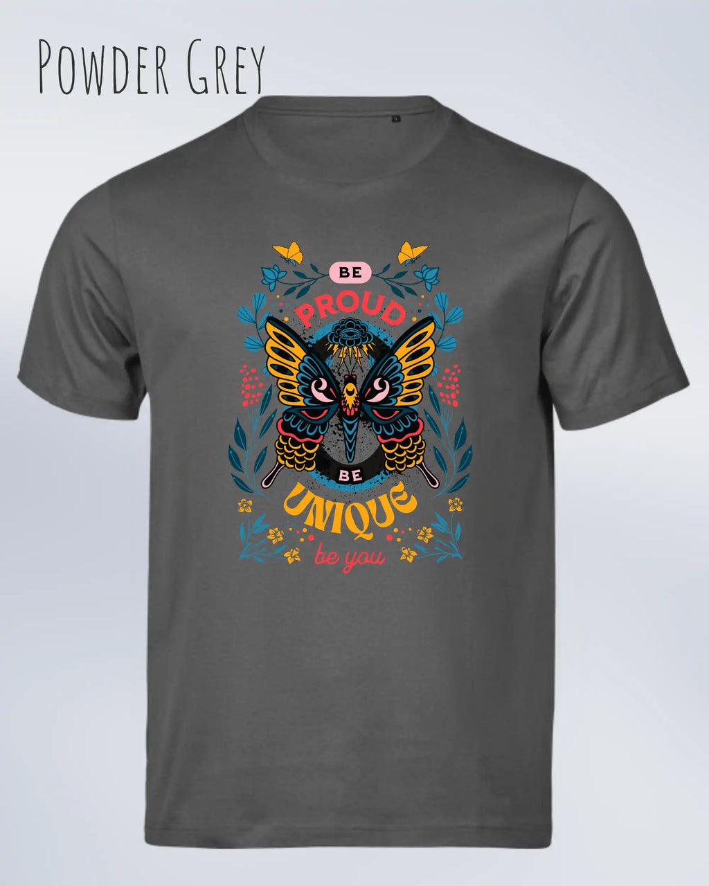 Bio-Baumwolle T-Shirt – Tee Jays Urban Luxury Tee 1150 – Unisex - farbe powder grey - design: be proud