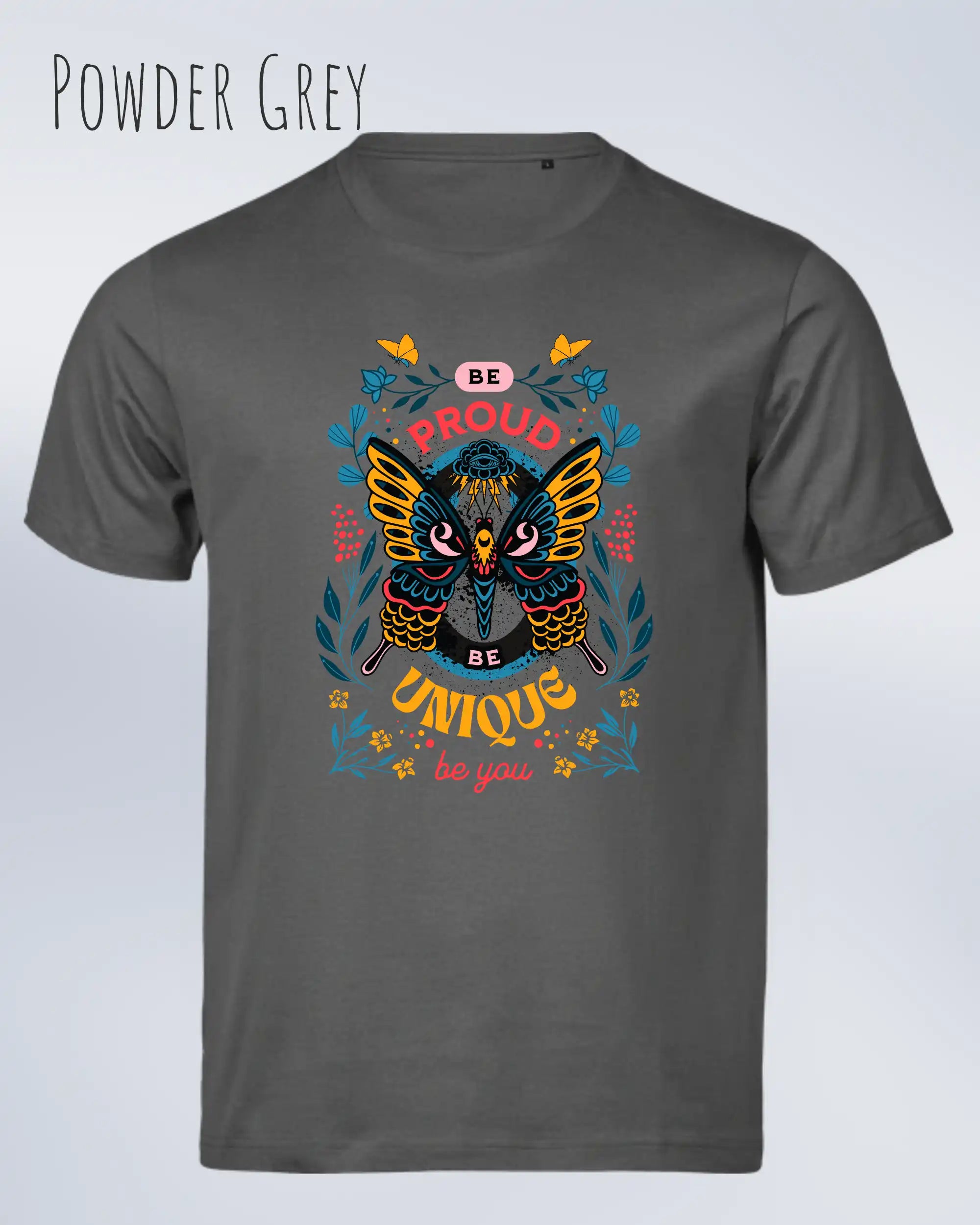 Bio-Baumwolle T-Shirt – Tee Jays Urban Luxury Tee 1150 – Unisex - farbe powder grey - design: be proud