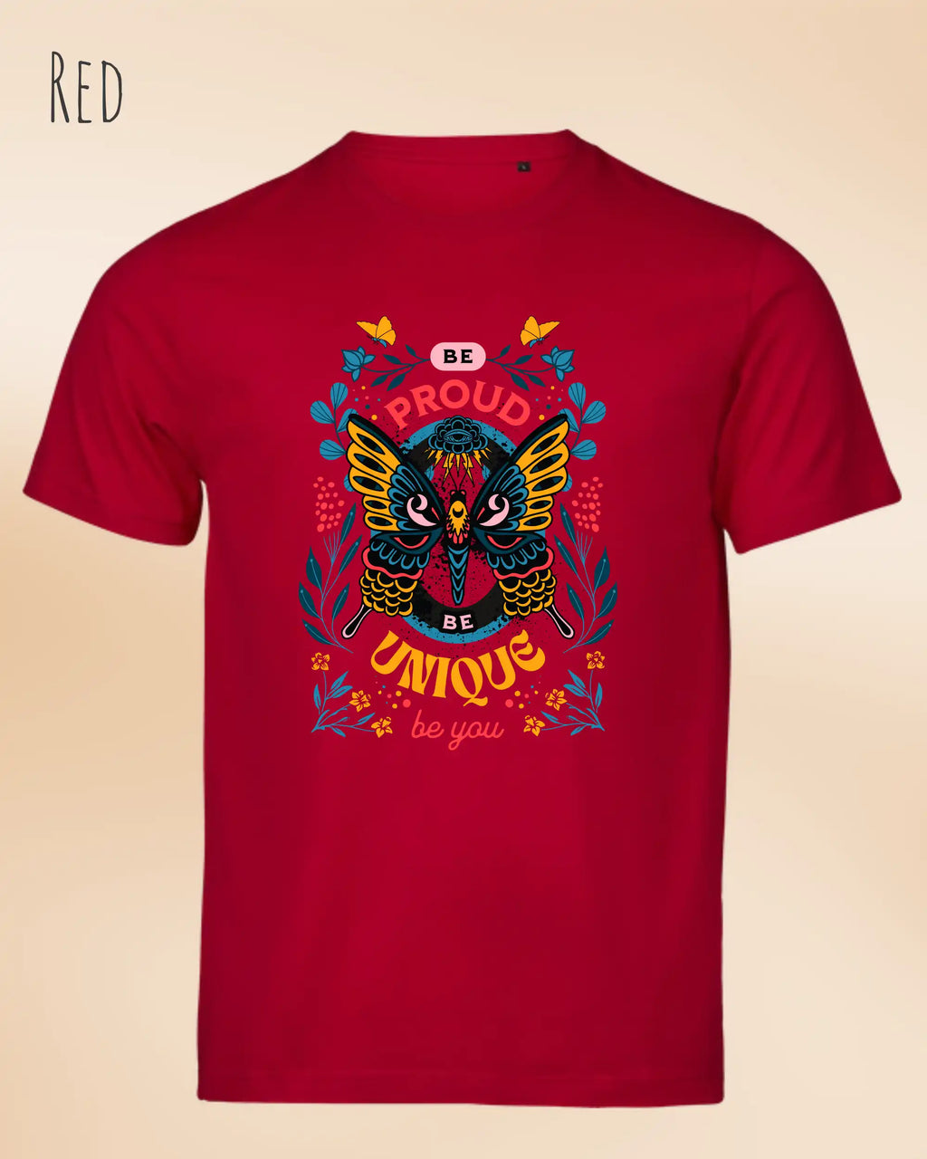 Bio-Baumwolle T-Shirt – Tee Jays Urban Luxury Tee 1150 – Unisex - farbe red - design: be proud