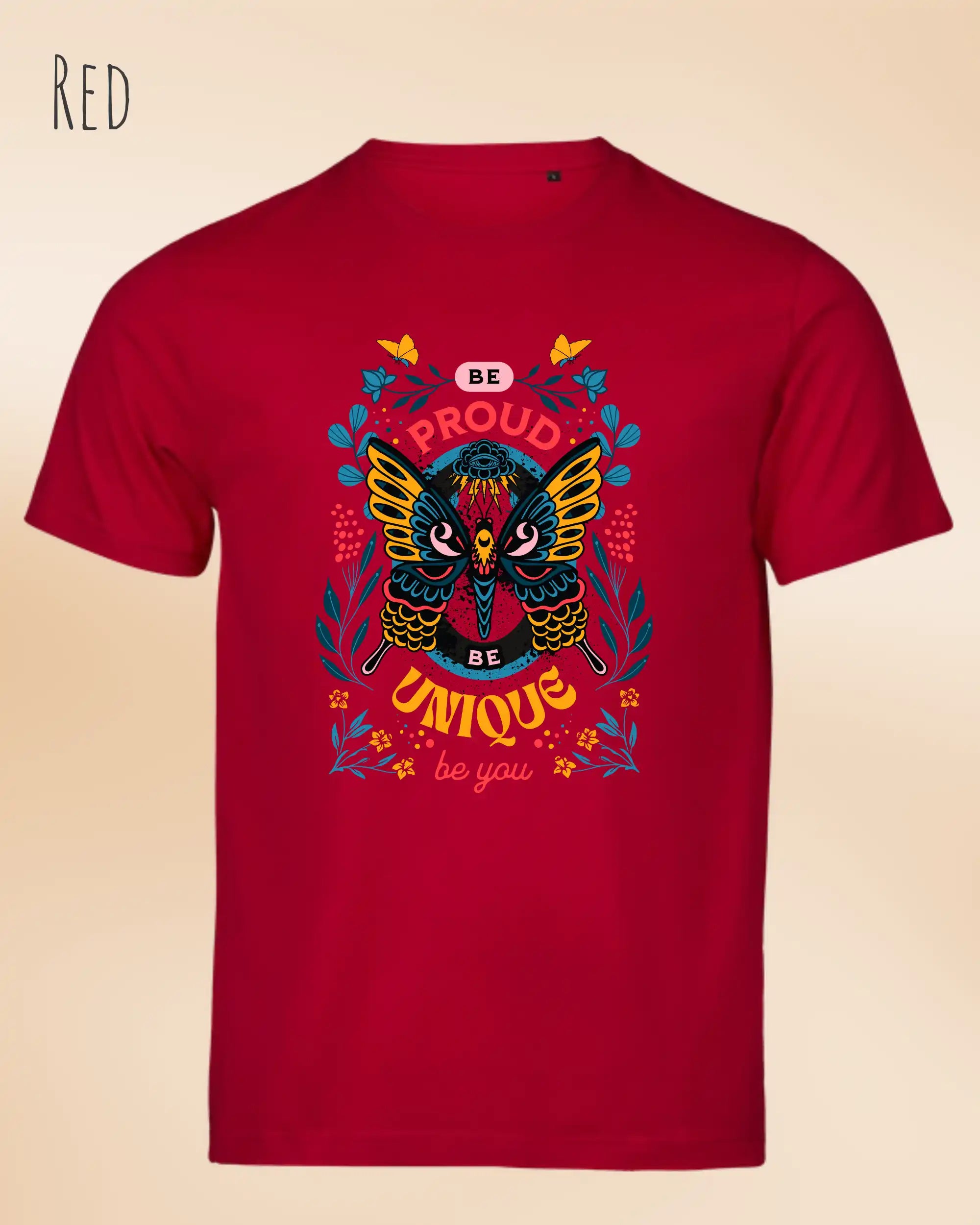 Bio-Baumwolle T-Shirt – Tee Jays Urban Luxury Tee 1150 – Unisex - farbe red - design: be proud