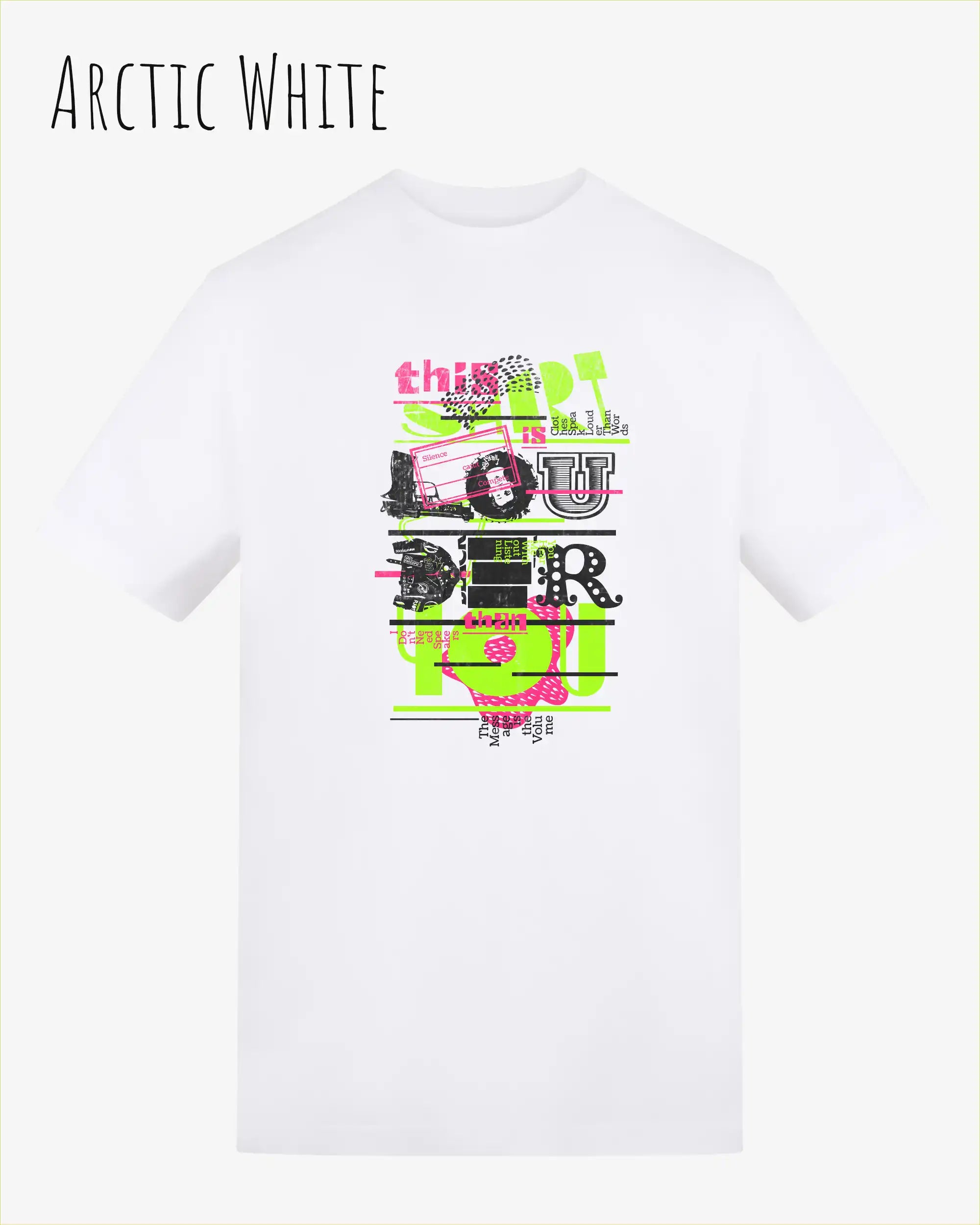 Baumwolle T-Shirt – AWDis 150 T – Unisex - Farbe ARCTIC WHITE - Design: LOUDER