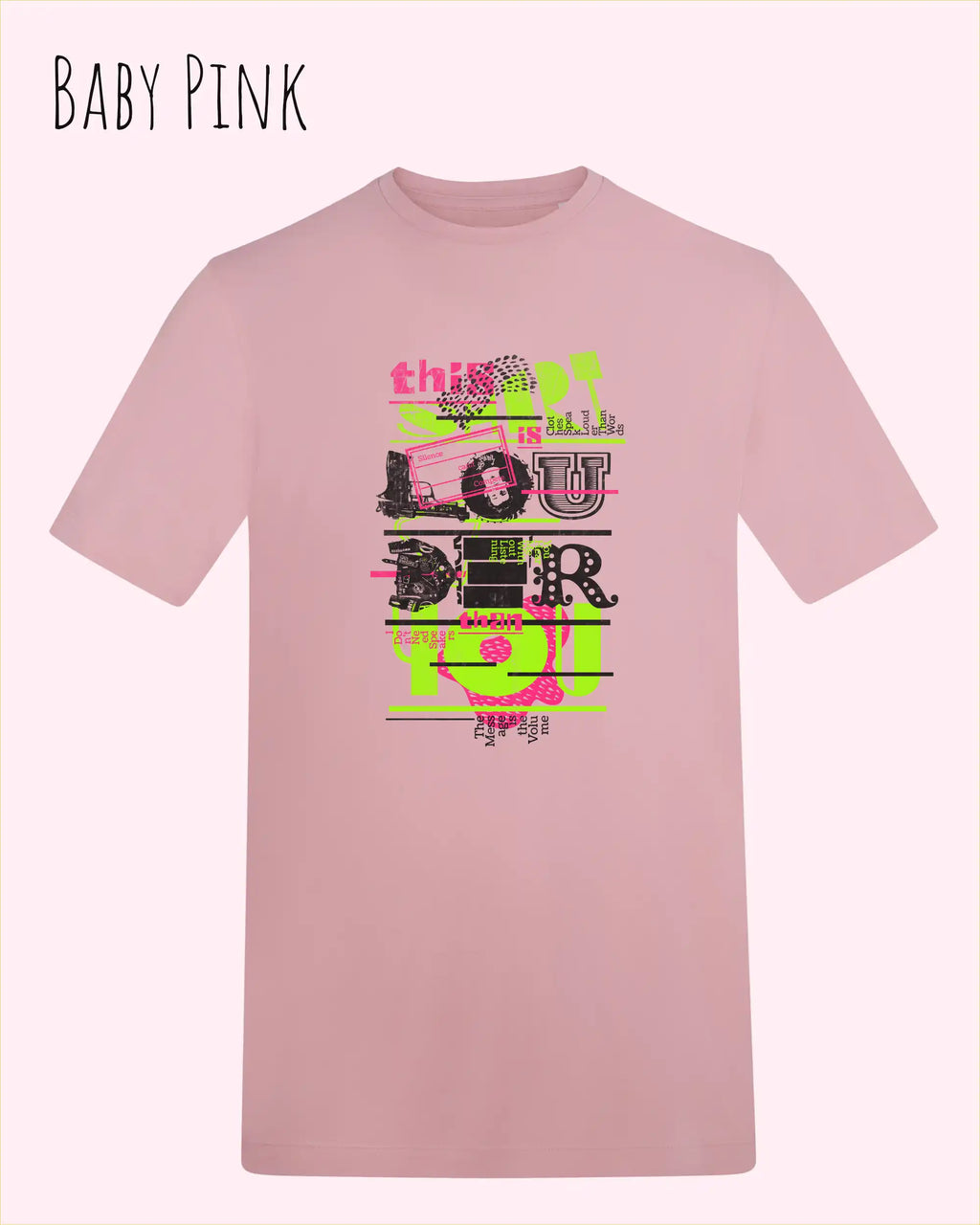 Baumwolle T-Shirt – AWDis 150 T – Unisex - Farbe BABY PINK - Design: LOUDER