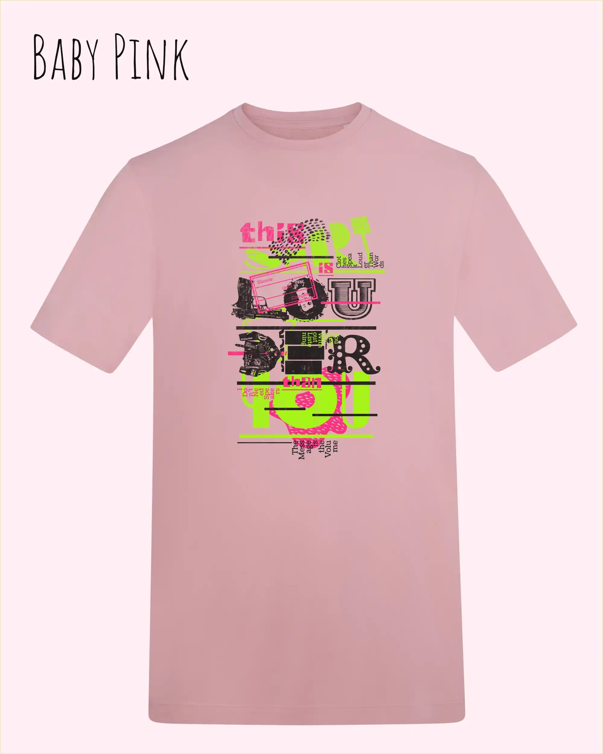 Baumwolle T-Shirt – AWDis 150 T – Unisex - Farbe BABY PINK - Design: LOUDER