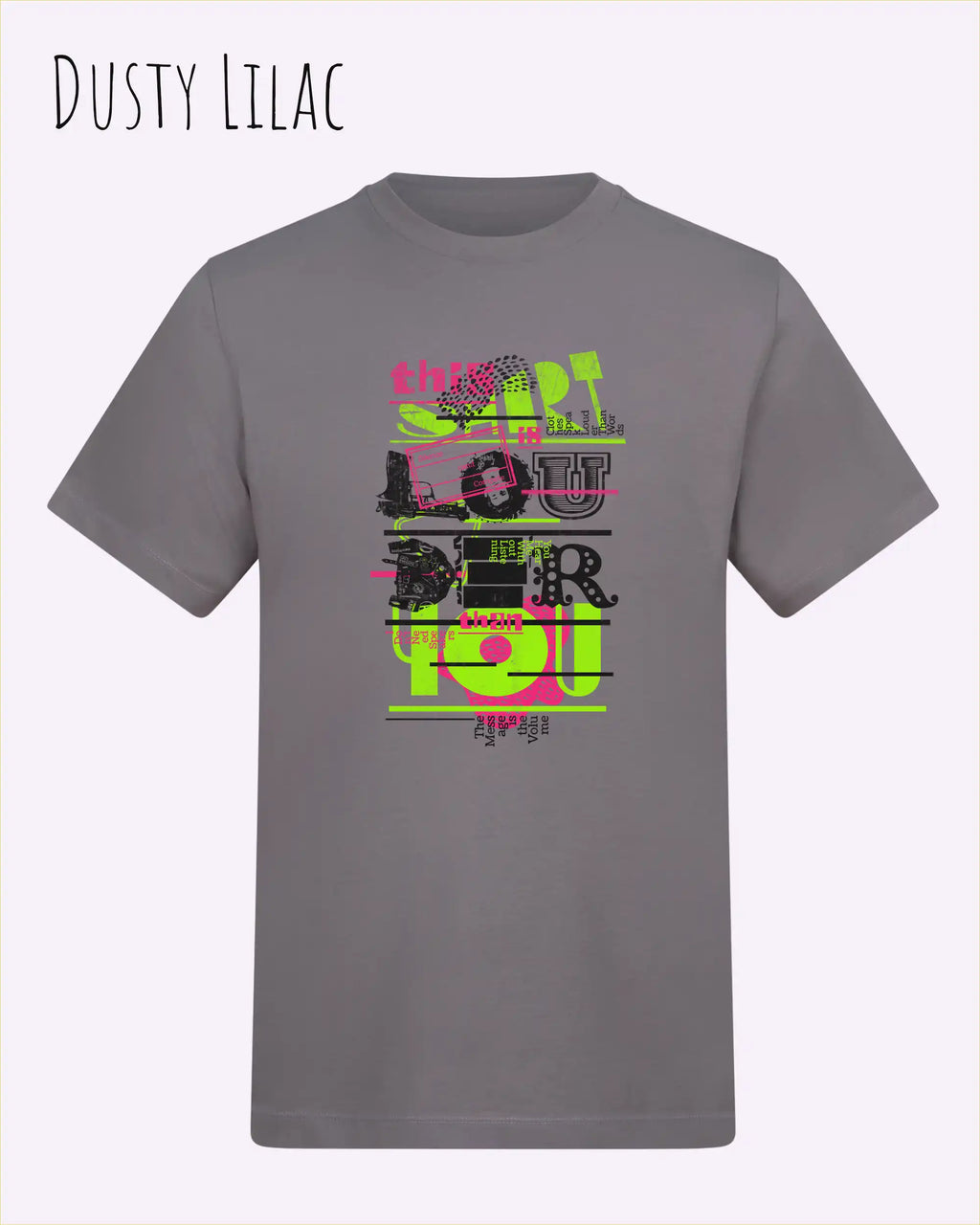 Baumwolle T-Shirt – AWDis 150 T – Unisex - Farbe DUSTY LILAC - Design: LOUDER