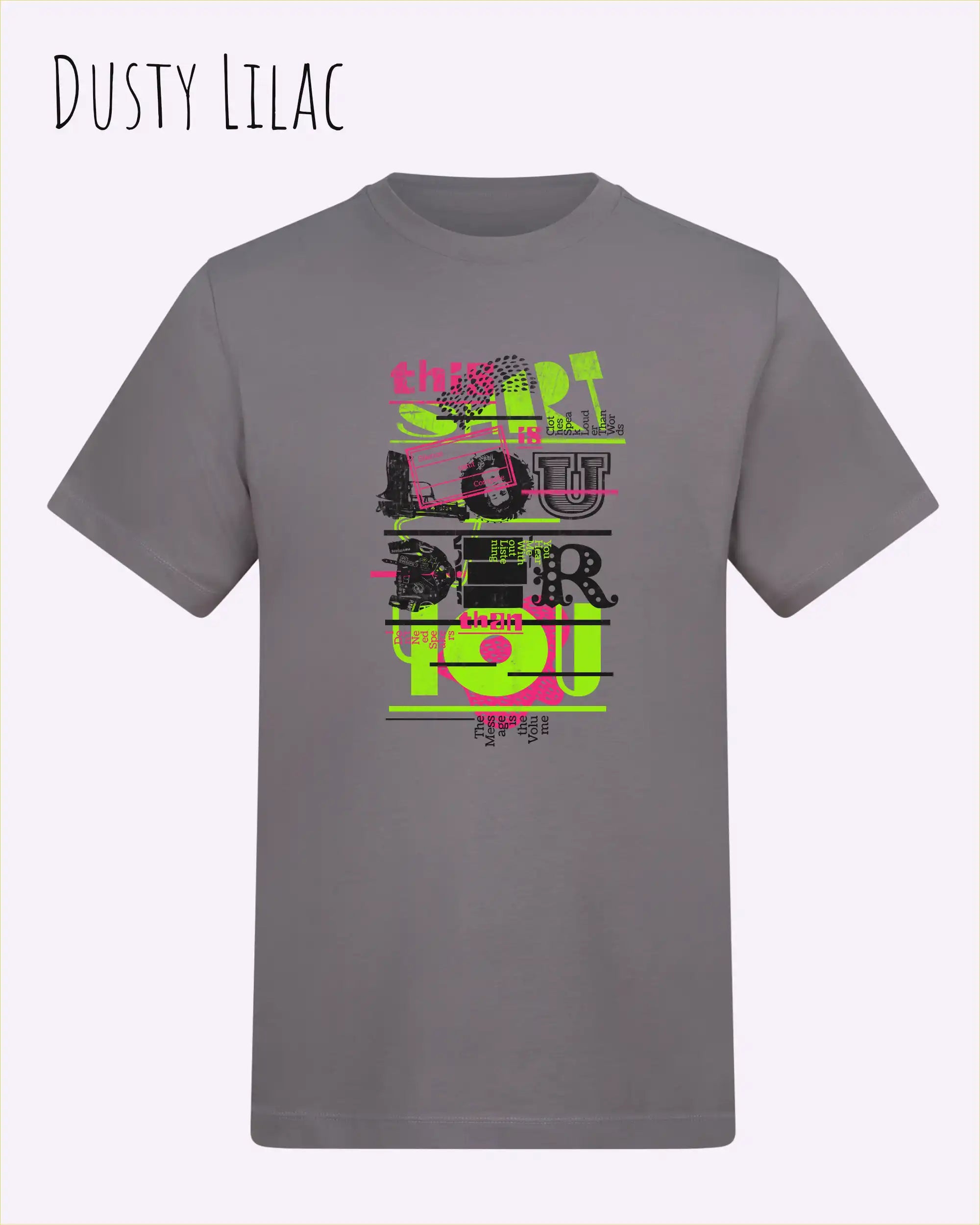Baumwolle T-Shirt – AWDis 150 T – Unisex - Farbe DUSTY LILAC - Design: LOUDER