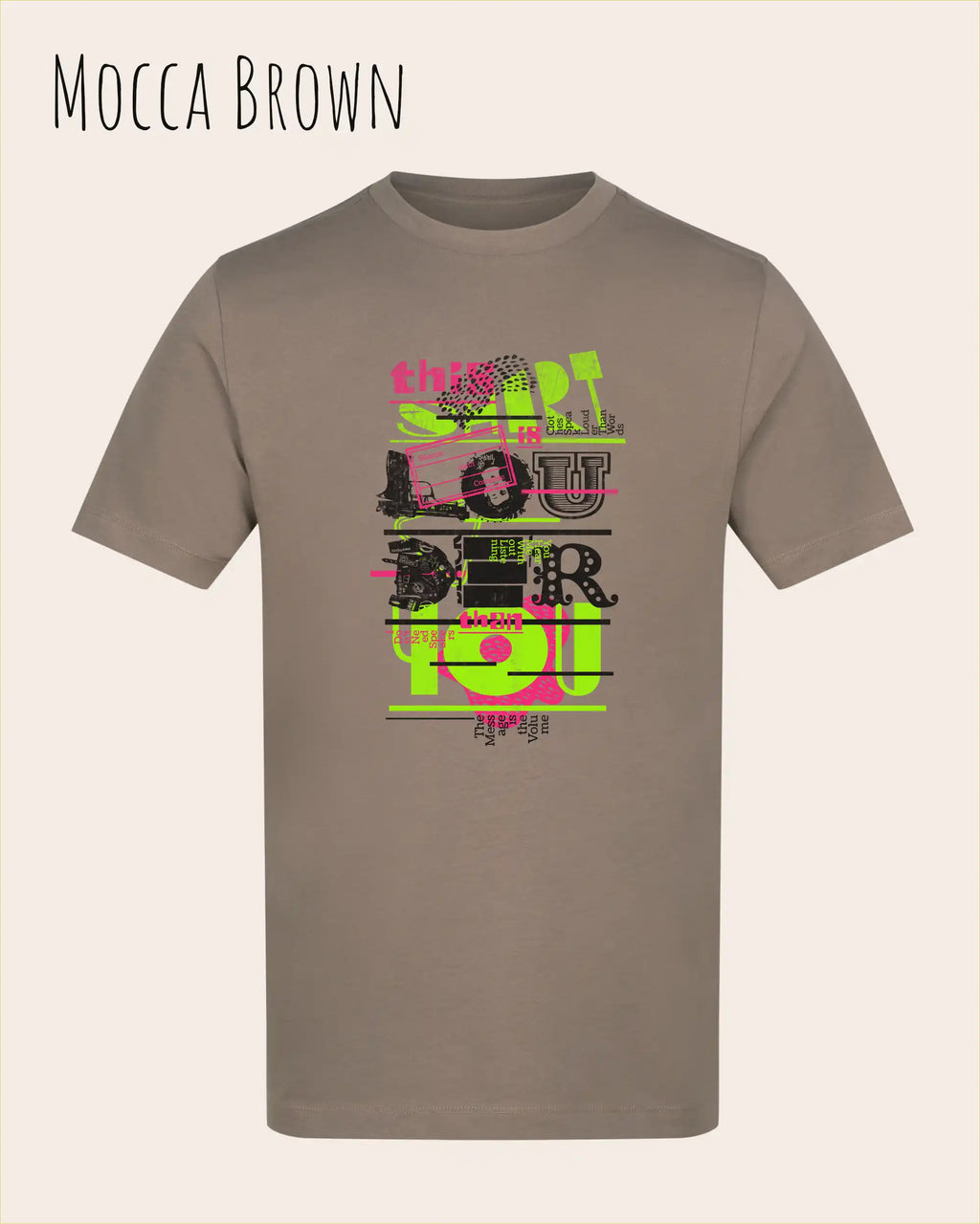Baumwolle T-Shirt – AWDis 150 T – Unisex - Farbe MOCCA BROWN - Design: LOUDER