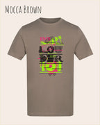 Baumwolle T-Shirt – AWDis 150 T – Unisex - Farbe MOCCA BROWN - Design: LOUDER