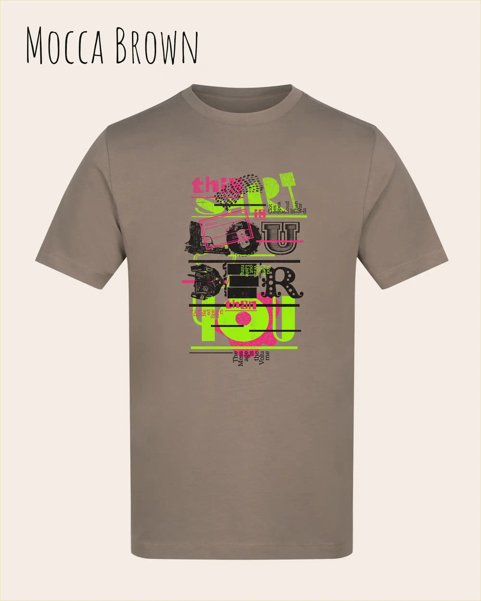 Baumwolle T-Shirt – AWDis 150 T – Unisex - Farbe MOCCA BROWN - Design: LOUDER