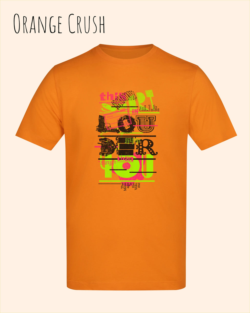 Baumwolle T-Shirt – AWDis 150 T – Unisex - Farbe ORANGE CRUSH - Design: LOUDER