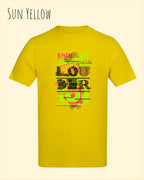Baumwolle T-Shirt – AWDis 150 T – Unisex - Farbe SUN YELLOW - Design: LOUDER