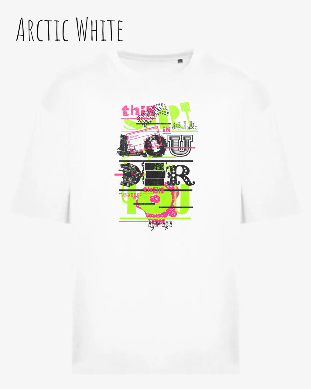Heavyweight Oversized T-Shirt – AWDis 240 T – Unisex - farbe arctic white - design louder