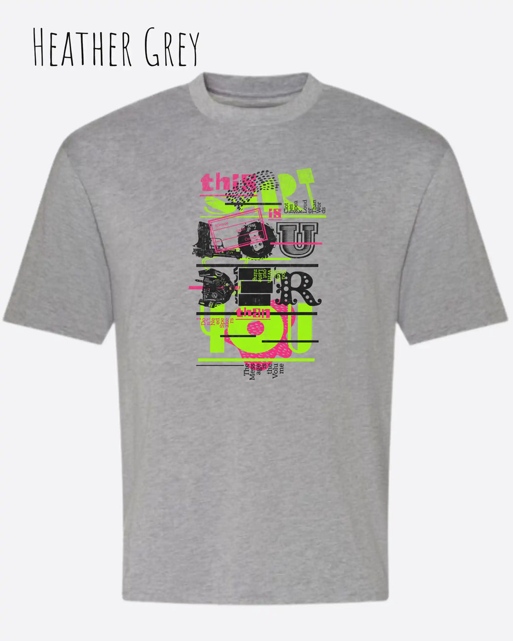 Heavyweight Oversized T-Shirt – AWDis 240 T – Unisex - farbe heather grey - design louder